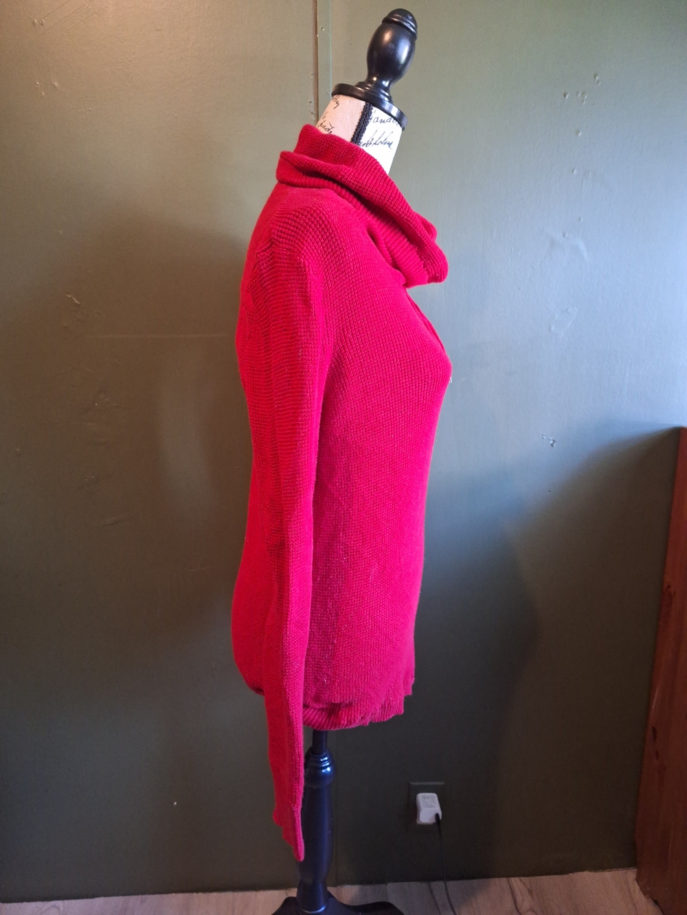 Lauren Ralph Lauren Red Cowl Neck Sweater - Picture 3 of 6